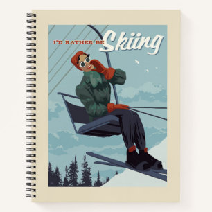 Ich würde lieber Ski fahren Druck Notizbuch