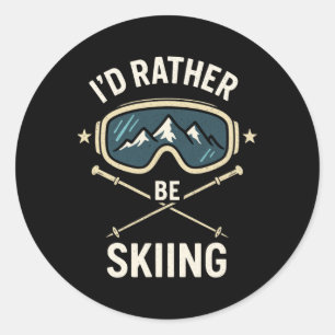 Ich würde lieber Ski fahren - Freestyle-Ski-Trip Runder Aufkleber