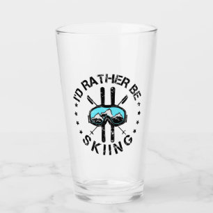 Ich würde lieber Ski fahren Glas