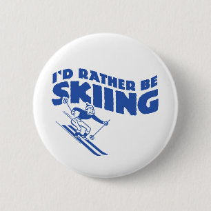 Ich würde lieber Ski fahren (männlich) Button