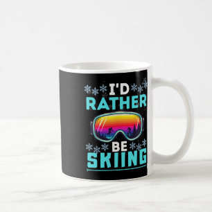 Ich würde lieber Ski fahren Vintage-Skifahrer Wint Kaffeetasse