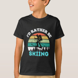 Ich würde lieber Skifahren Vintage-Skifahrer Winte T-Shirt