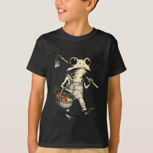 Ich würde lustige Frosch-Gartenarbeit machen, humo T-Shirt
