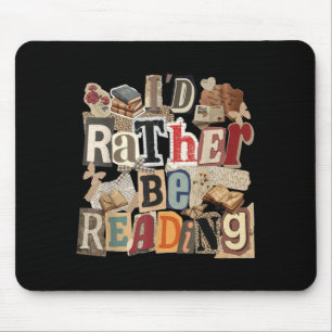 Ich würde lustiges Buchwurm süßes Bücherliebhaber Mousepad