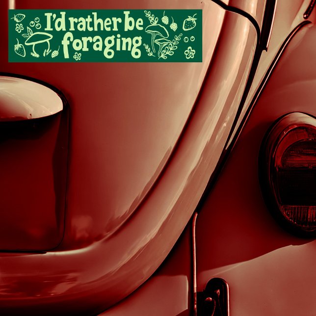 ICH WÜRDE Mushrooms Berries Pflanze FANGEN Autoaufkleber (I'D RATHER BE FORAGING Mushrooms Berries Plants Bumper Sticker
)