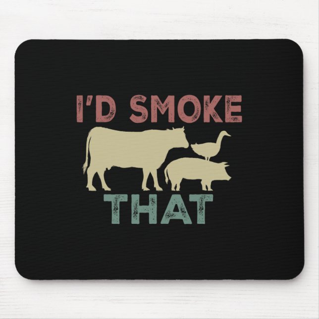 Ich würde rauchen, dass das Kuhfleisch Grillen Fun Mousepad (Vorne)
