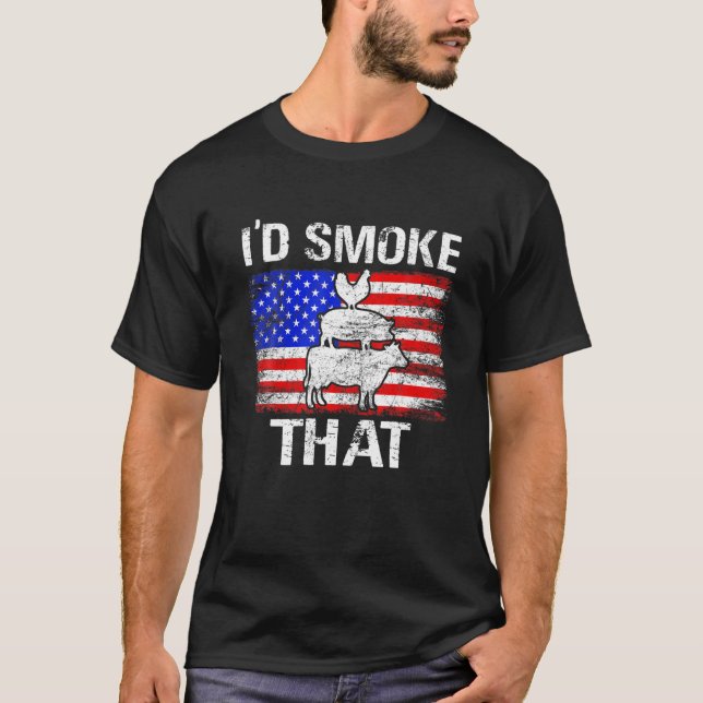 Ich würde rauchen, dass die Kuh Hühnchen-amerikani T-Shirt (Vorderseite)