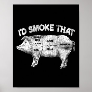 Ich würde rauchen, dass lustige Grillen rauchen Vi Poster