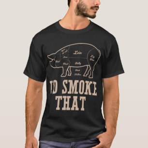 Ich würde rauchen T Pig rauchen Grillen Grill Mast T-Shirt