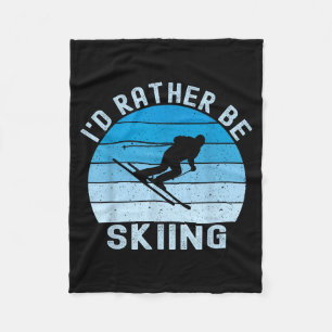 Ich würde retro vintage Skifahrer Ski Männer Papa Fleecedecke