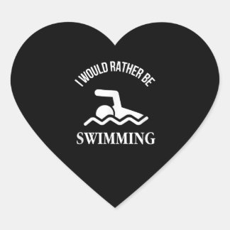 Ich würde seltsam ein sonniges Geschenk schwimmen Herz-Aufkleber