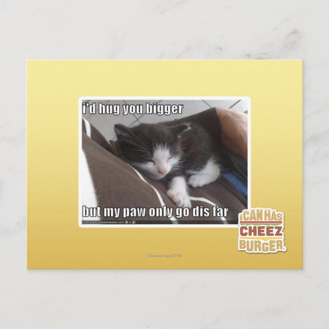 Ich würde Sie größer umarmen Postkarte (Vorderseite)