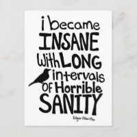 "Ich wurde verrückt..." Zitat von Edgar Allan Poe