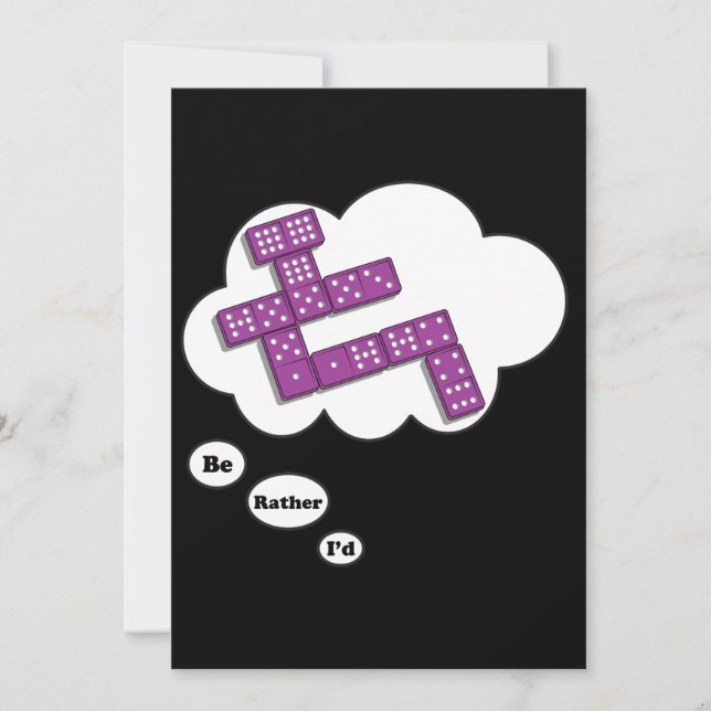 Ich würde vielmehr Dominos 5 spielen Einladung (Vorderseite)