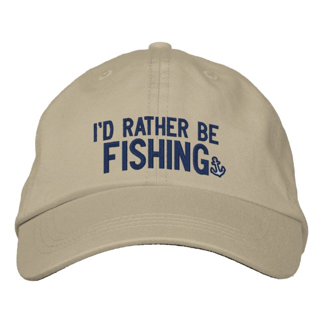 Ich würde vielmehr fischen bestickte baseballkappe (Vorderseite)