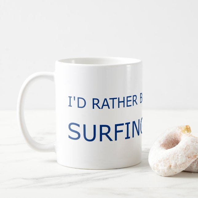 Ich würde VIELMEHR Great Lakes rundes Logo SURFEN Kaffeetasse (Mit Donut)