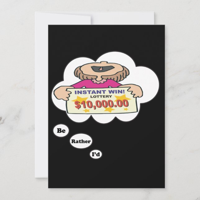 Ich würde vielmehr Lotterie 2 spielen Einladung (Vorderseite)