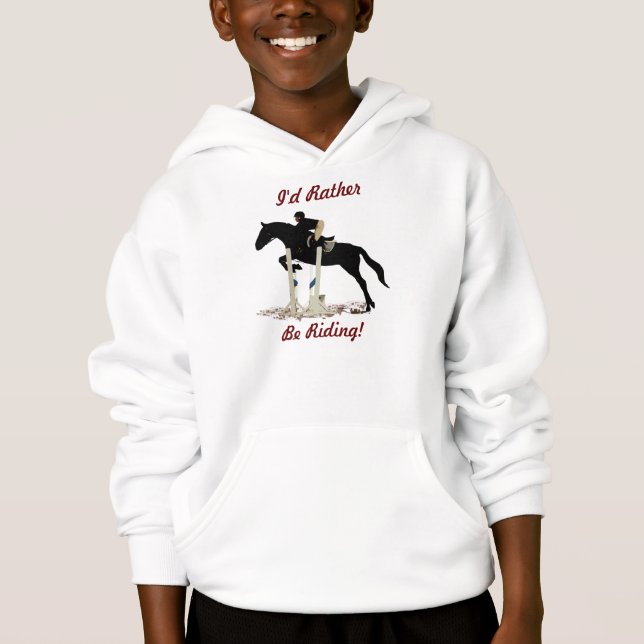 Ich würde vielmehr reiten! Reiter scherzt Hoodie (Vorderseite)