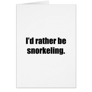 Ich würde vielmehr schnorcheln