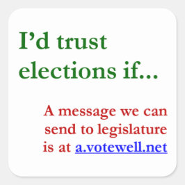 Ich würde Wahlen vertrauen, wenn... Quadratischer Aufkleber