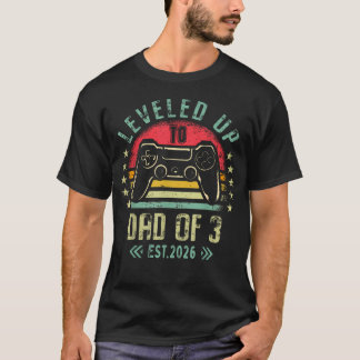 Ich wurde zum Vater von 3 befördert 2026 Zum Vater T-Shirt