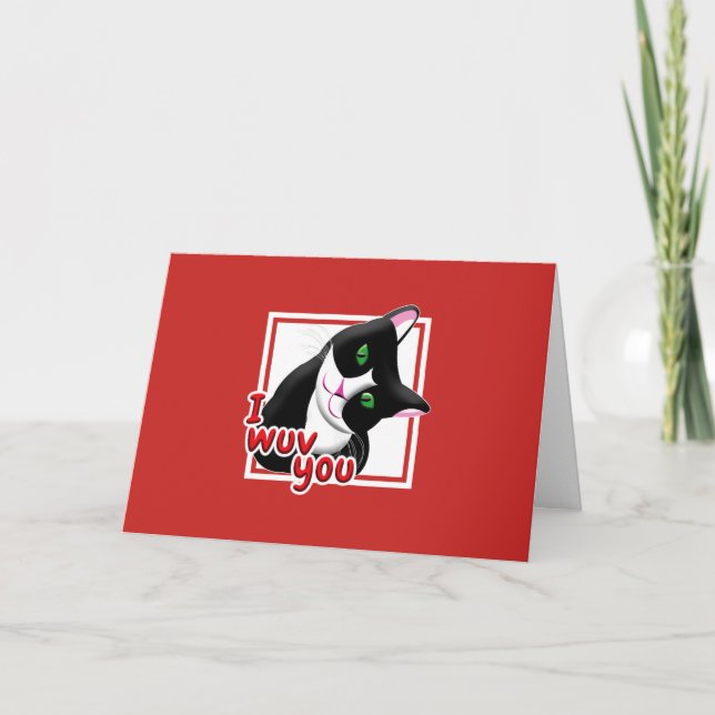 Ich wüsste Sie Valentinstag Katze Feiertagskarte (Vorderseite)