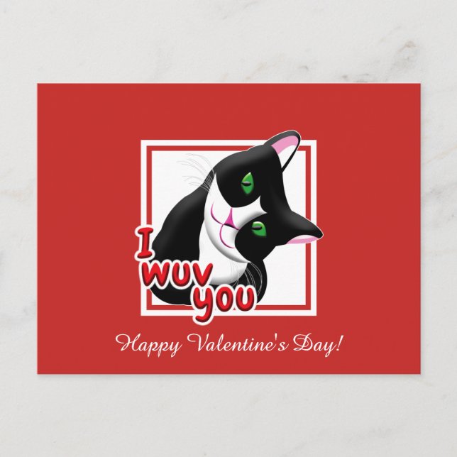 Ich wüsste Sie Valentinstag Katze Postkarte (Vorderseite)