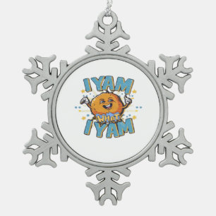 Ich Yam, was ich klassisches Design für Erntedank Schneeflocken Zinn-Ornament