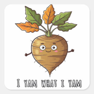 Ich Yam, was ich lese Niedlich und gemütlich Autum Quadratischer Aufkleber