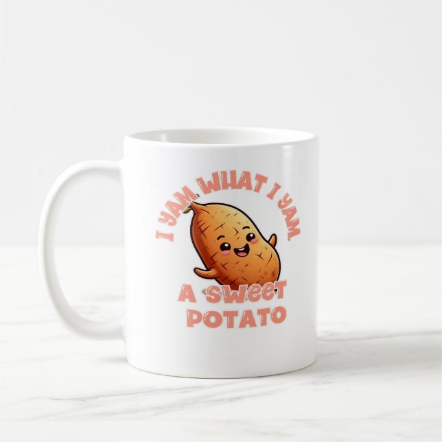 Ich Yam, was ich Yam, ein süßer Kartoffelklassiker Kaffeetasse (Links)