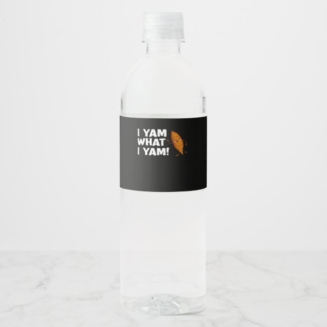 Ich Yam, was ich Yam Funny Food Lover Classic Wasserflaschenetikett (Vorderseite)