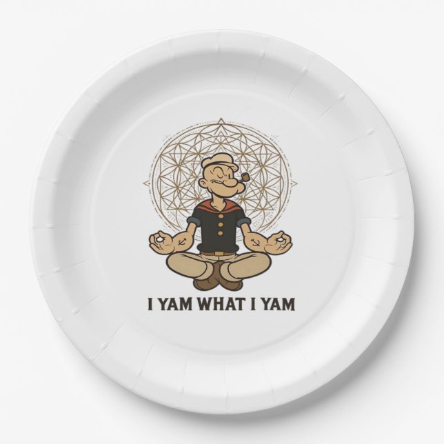 Ich Yam, was ich Yam Meme Zitat Pappteller (Vorderseite)