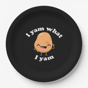 Ich Yam, was ich Yam, Niedlicher vegetarischer Ern Pappteller