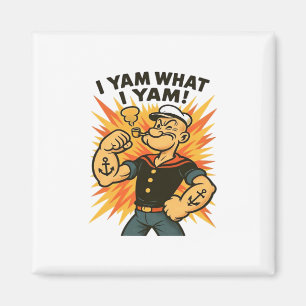 Ich Yam, was ich Yam Popeye Cartoon Zitat Classic Magnet
