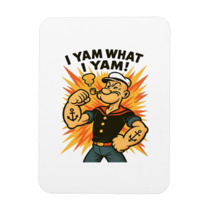 Ich Yam, was ich Yam Popeye Cartoon Zitat Classic Magnet