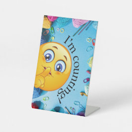 Ich zähle Stehendes Zeichen für Crochet oder Knitt Sockelschild