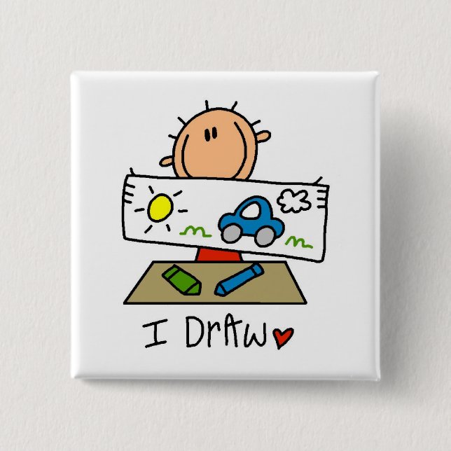 Ich zeichne T-Shirts und Geschenke Button (Vorderseite)