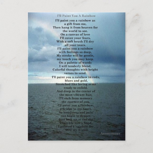 Ich zeige dir einen Regenbogen Postkarte (Vorderseite)