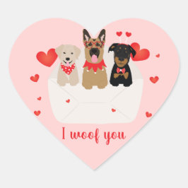 Ich zeige Ihnen Hunde in der Liebe Herz-Aufkleber