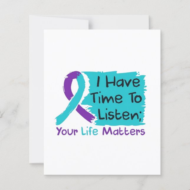 💜 ich Zeit zu hören; dein Leben ist wichtig (Vorderseite)