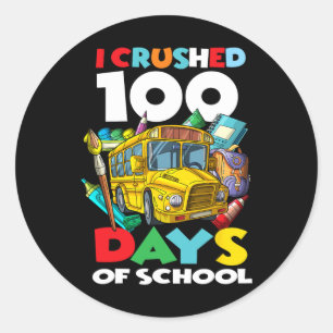Ich zerbrach 100 Tage der Schule 100. Tag der Schu Runder Aufkleber