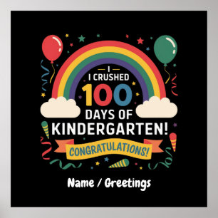 Ich zerbrach 100 Tage Kindergarten individualisier Poster