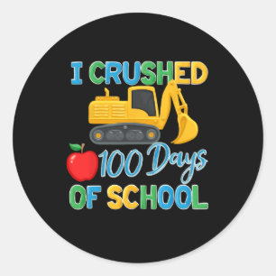 Ich zerbrach 100 Tage Schule 100. vor dem Bau Runder Aufkleber