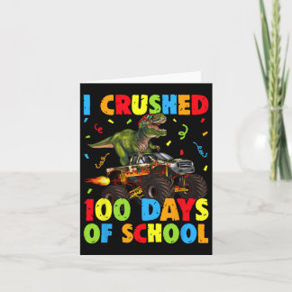 Ich zerbrach 100 Tage Schule Funny Dinosaur Monste Karte