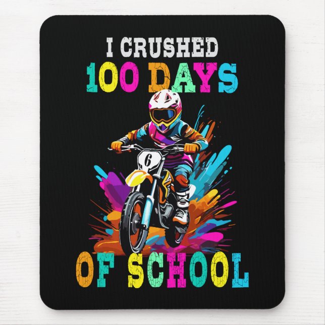 Ich zerbrach 100 Tage Schule Motocross Mousepad (Vorne)