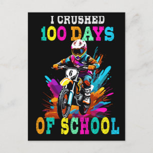 Ich zerbrach 100 Tage Schule Motocross Postkarte
