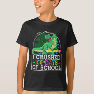Ich zerbrach 100 Tage Schuljunge Dinosaurier und T T-Shirt