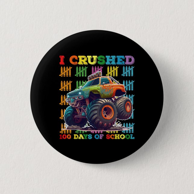 Ich zerbrach 100 Tage Schulmonster Button (Vorderseite)