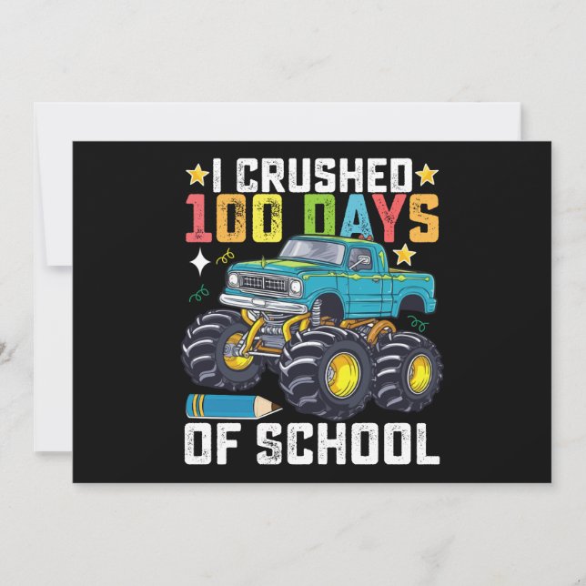 Ich zerbrach 100 Tage Schulmonster Einladung (Vorderseite)