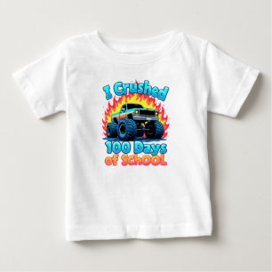 Ich zerbrach 100 Tage Schulmonster-Lkw 100 Tage Baby T-shirt